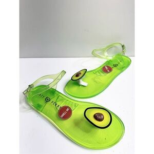Katy Perry Sandals Womens Size 7 Green Avocado Ankle Strap Jelly Shoes Brand NEW